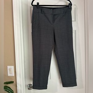 LOFT Gray Plaid Straight Leg Pants